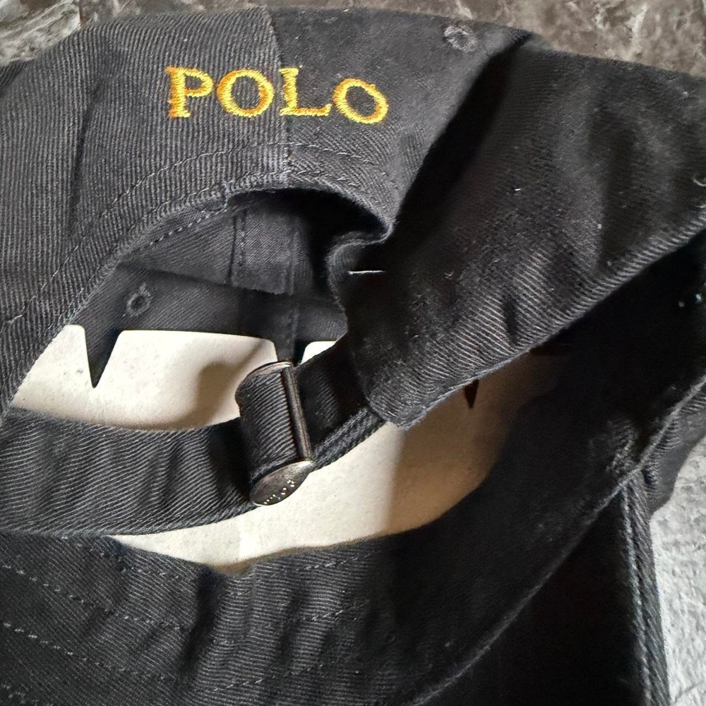Polo Ralph Lauren Black Vtg Racing Horse Crest Motif Cap Hat -New - Picture 7 of 7
